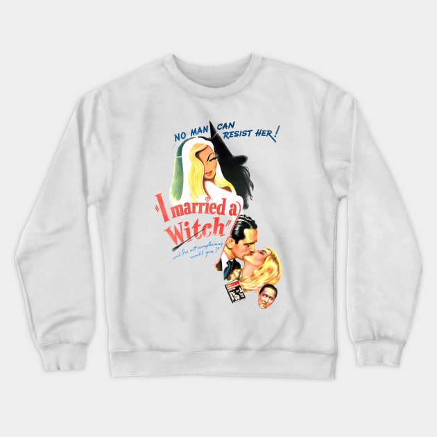 I Married a Witch Movie Poster Crewneck Sweatshirt by MovieFunTime